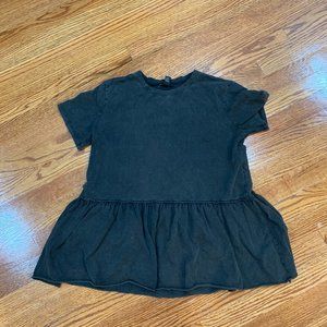 Black/gray t-shirt w/ peplum detail (small)